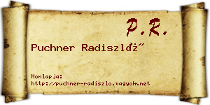 Puchner Radiszló névjegykártya